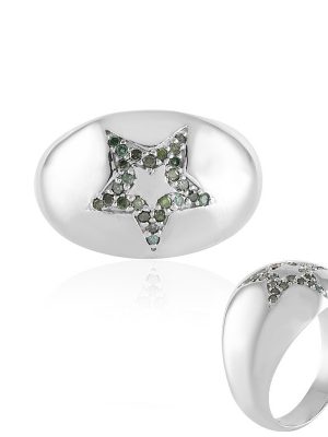 Grüner I3 Diamant-Messingring (Juwelo Style)