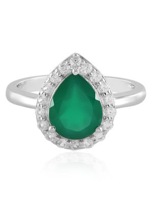Grüner Onyx-Silberring