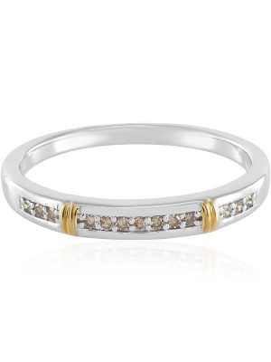 I2 Schokoladen-Diamant-Silberring