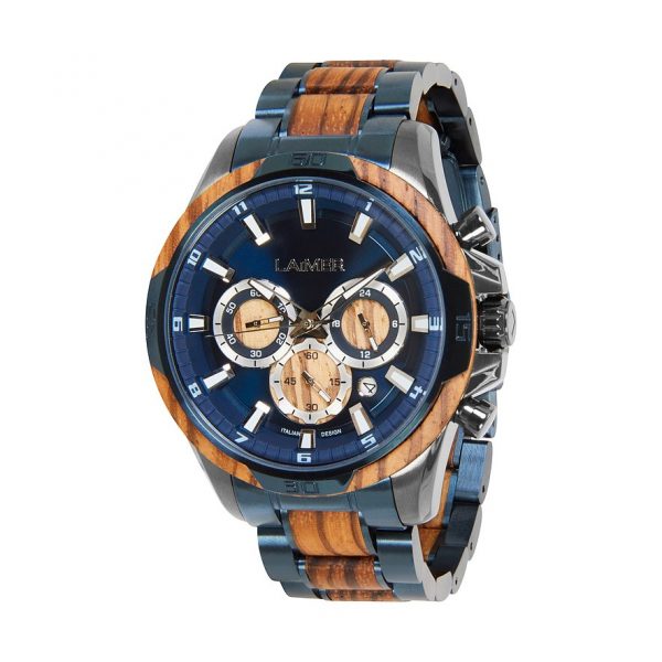 Laimer Chronograph U-0192 Edelstahl, Holz