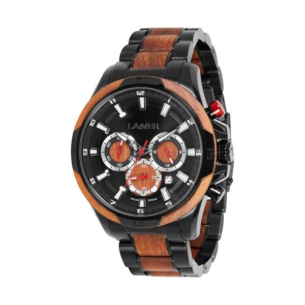 Laimer Chronograph U-0194 Edelstahl, Holz