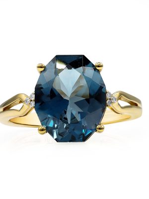 Londonblauer Topas-Goldring