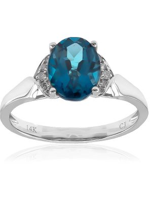 Londonblauer Topas-Goldring