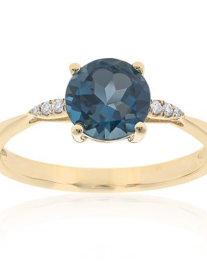 Londonblauer Topas-Goldring