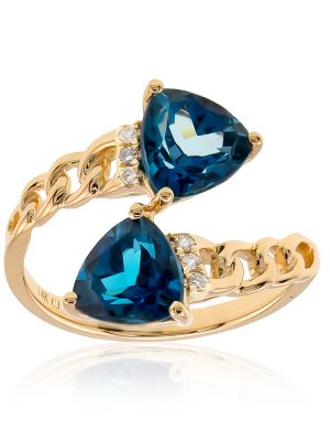 Londonblauer Topas-Goldring