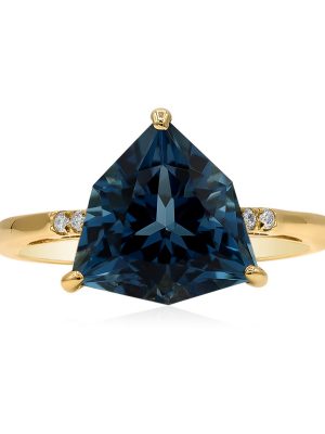 Londonblauer Topas-Goldring