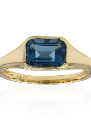 Londonblauer Topas-Goldring