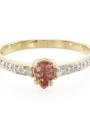 Nicht erhitzter Padparadscha-Saphir-Goldring