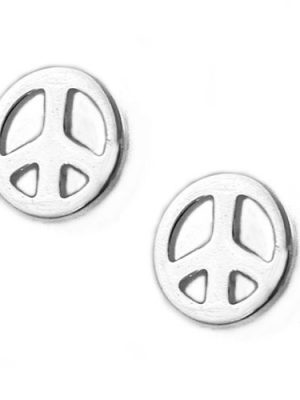 SIGO Ohrstecker Peace/Friedens-Symbol Silber 925