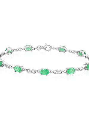 Sambia-Smaragd-Silberarmband