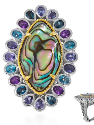 Abalone-Muschel-Silberring (Dallas Prince Designs)