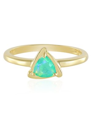 Äthiopischer Grüner Opal-Silberring