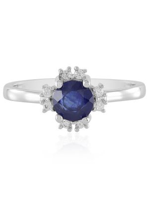 Blauer Madagaskar-Saphir-Silberring