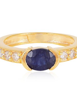 Blauer Madagaskar-Saphir-Silberring