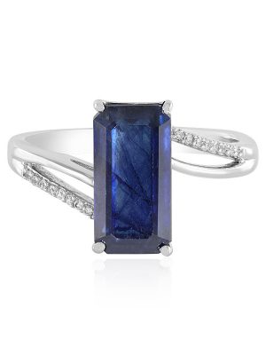 Blauer Madagaskar-Saphir-Silberring