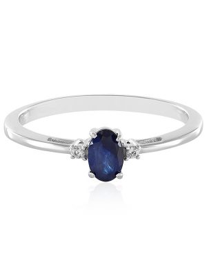 Blauer Madagaskar-Saphir-Silberring