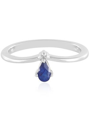 Blauer Madagaskar-Saphir-Silberring