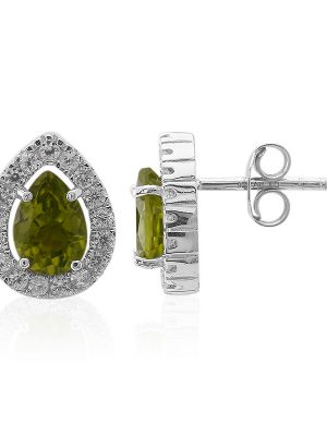 Burmesischer Peridot-Silberohrringe