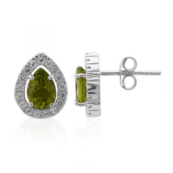 Burmesischer Peridot-Silberohrringe