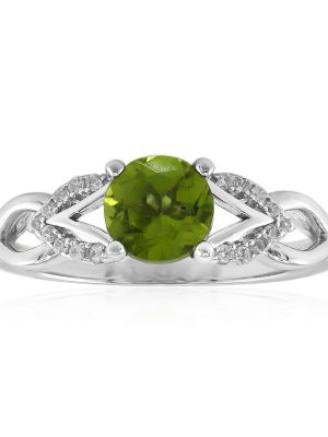 Burmesischer Peridot-Silberring