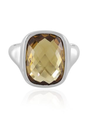 Champagner-Quarz-Silberring