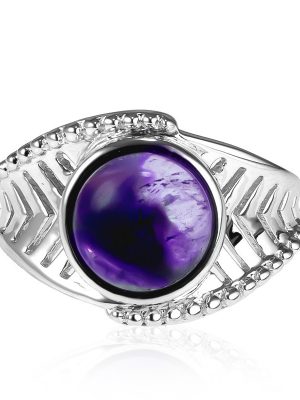 Chevron-Amethyst-Silberring