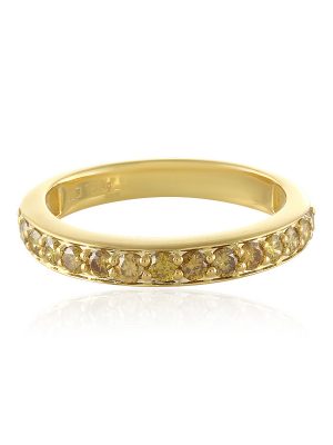 Gelber I3 Brillant-Silberring