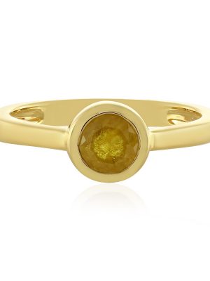 Gelber Madagaskar-Saphir-Silberring