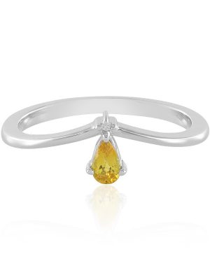 Gelber Saphir-Silberring