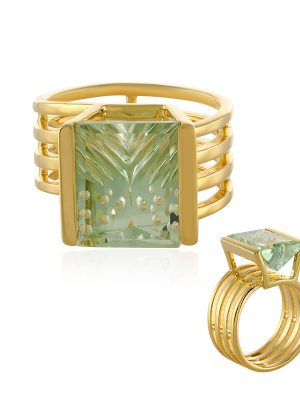 Grüner Amethyst-Silberring