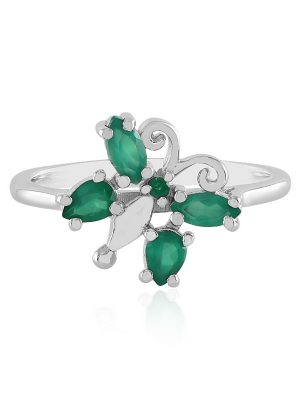 Grüner Onyx-Silberring