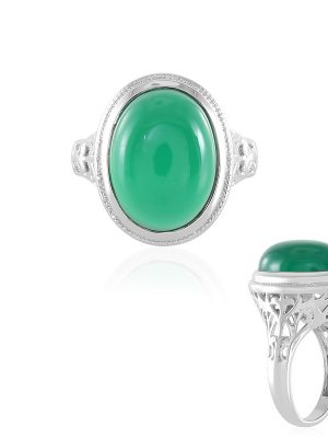 Grüner Onyx-Silberring