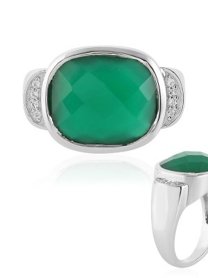 Grüner Onyx-Silberring