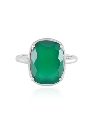 Grüner Onyx-Silberring