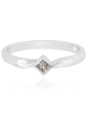 I2 Schokoladen-Diamant-Silberring