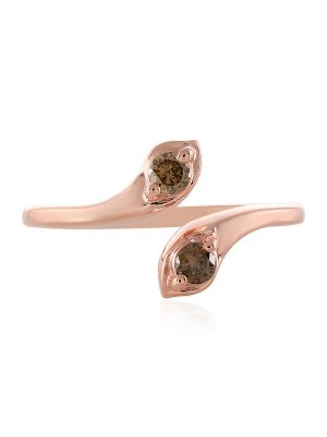 I3 Champagner-Diamant-Silberring