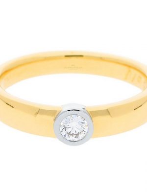 JuwelmaLux Fingerring JuwelmaLux Ring 750/000 (18 Karat) Gold mit Platin 950/000 und Brillan (kein Set, 1-tlg)