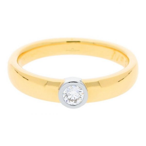 JuwelmaLux Fingerring JuwelmaLux Ring 750/000 (18 Karat) Gold mit Platin 950/000 und Brillan (kein Set, 1-tlg)