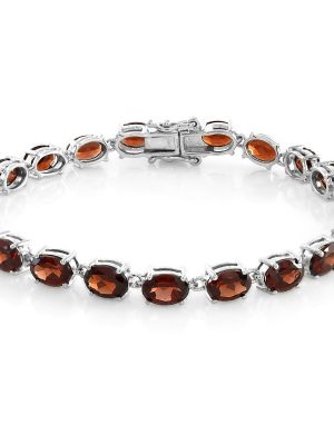 Mosambik-Granat-Silberarmband