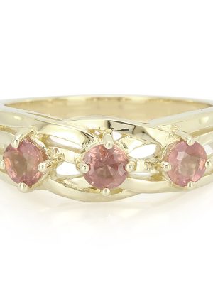 Nicht erhitzter Padparadscha-Saphir-Goldring