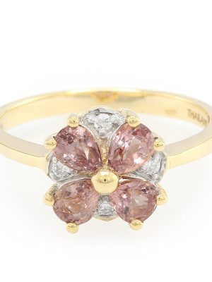 Nicht erhitzter Padparadscha-Saphir-Goldring (AMAYANI)