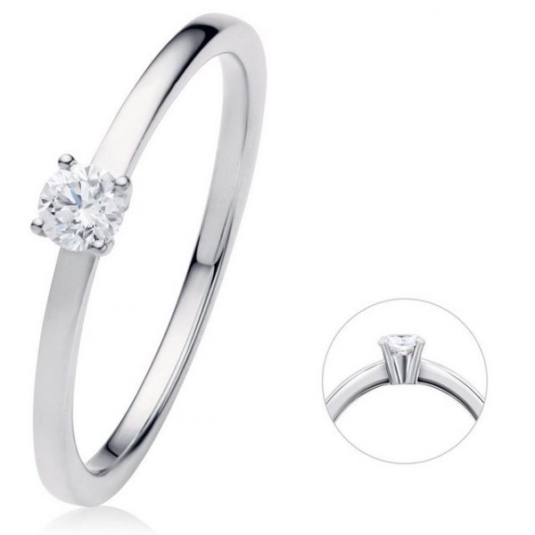 ONE ELEMENT Diamantring 0.15 ct Diamant Brillant Ring aus 950 Platin, Damen Platin Schmuck