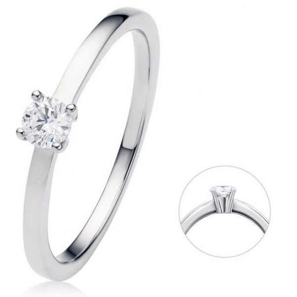 ONE ELEMENT Diamantring 0.2 ct Diamant Brillant Ring aus 950 Platin, Damen Platin Schmuck