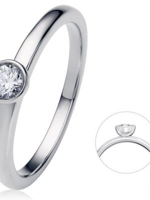 ONE ELEMENT Diamantring 0.2 ct Diamant Brillant Zarge Ring aus 950 Platin, Damen Platin Schmuck Zarge