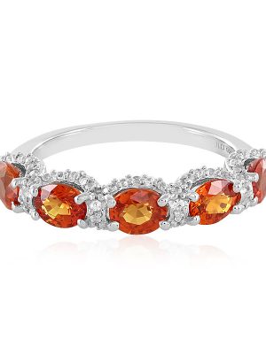 Padparadscha-Saphir-Silberring