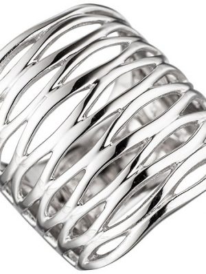 SIGO Damen Ring breit 925 Sterling Silber rhodiniert Silberring