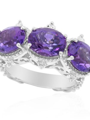 Sambia-Amethyst-Silberring (Dallas Prince Designs)