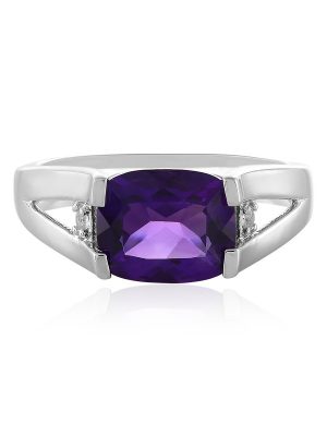 Sibirischer Amethyst-Herren-Silberring