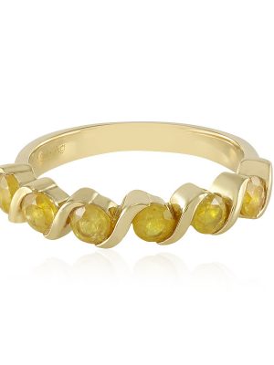 Gelber Madagaskar-Saphir-Silberring