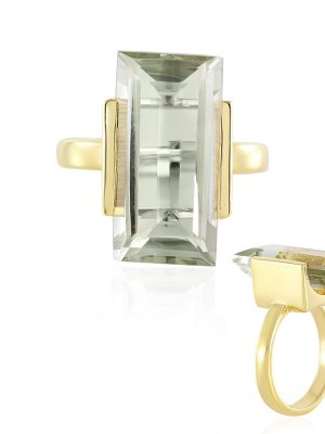 Grüner Amethyst-Silberring
